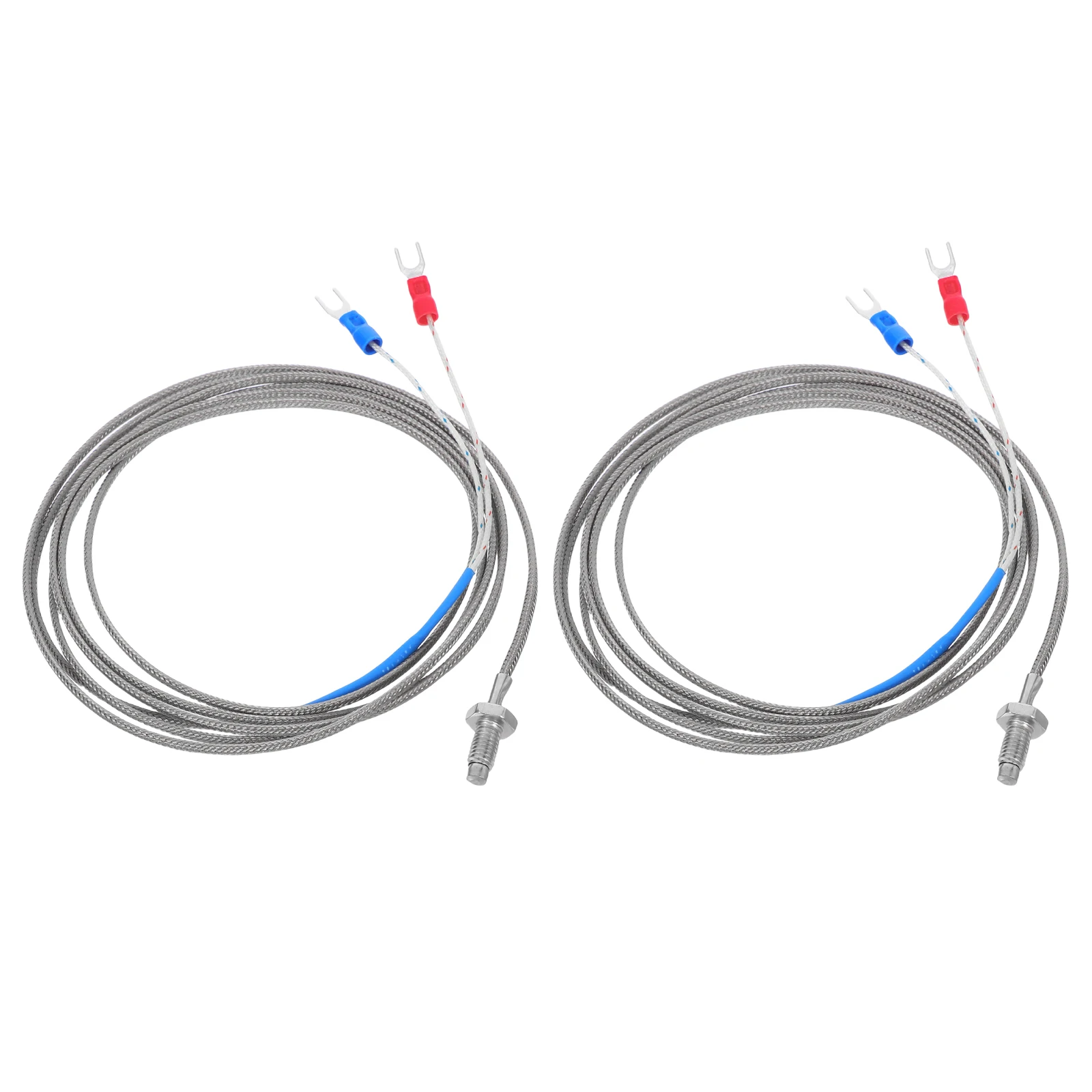 

2Pcs Thermocouple Temperature Sensor K Type 2M Lead Wire M6 Threaded Probe for High Temp Monitoring in Industrial Automation
