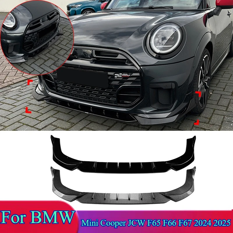 

Car Front Bumper Lip for BMW Mini Cooper JCW F65 F66 F67 2024 2025 Diffuser Front Lower Splitters Spoiler Lip Body Kits Tuning