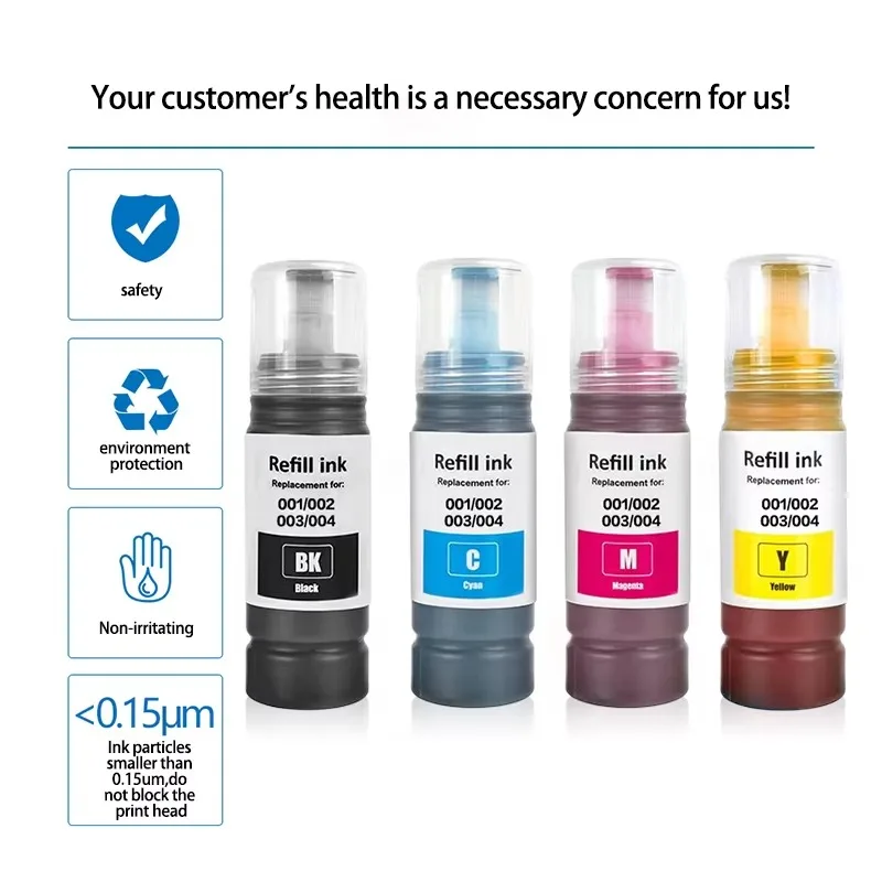 001 Premium Refill Ink for Epson 001 dye ink L4150 L4156 L4160 L4260 L4266 L6160 L6170/L6190/ L6191 L6260 L6270 L6290 Printer