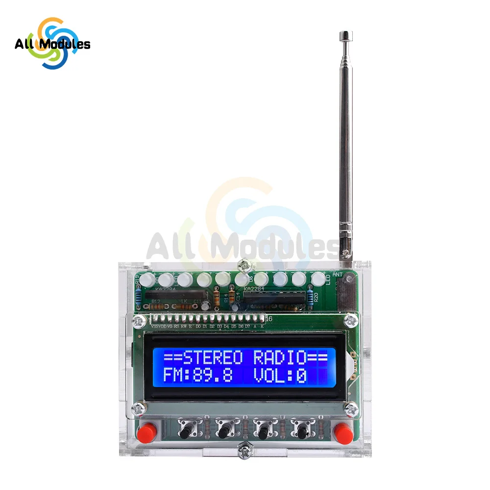 FM Digital Radio Kit DIY Soldering Project 87-108MHz FM Radio Module DIY Kits for Soldering Learning Teaching