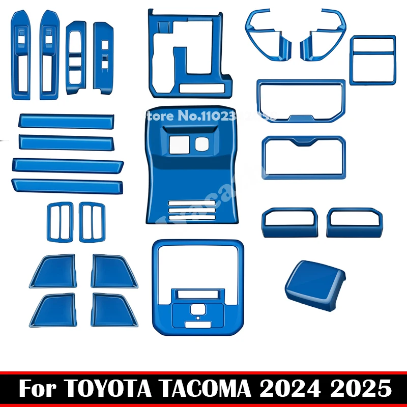 

ABS blue For TOYOTA TACOMA 2024 2025 interior Car Accessories door handle window lift switch center control gear shift panle