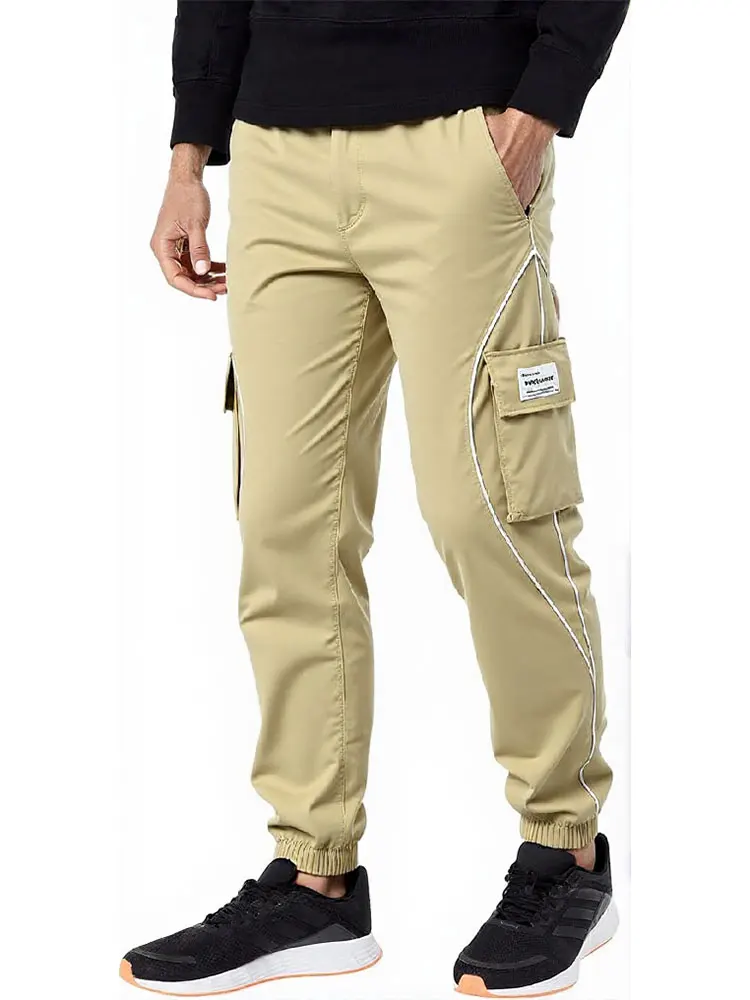 

Повседневные спортивные штаны-карго, мужские брюки для бега с несколькими карманами, свободная рабочая одежда, мешковатые брюки для бега на открытом воздухе, походные брюки