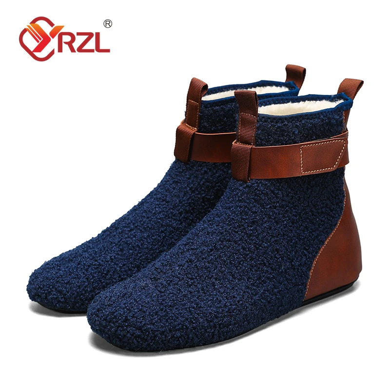 

YRZL Men Shoes Winter Male Boots Men's Warm Slipper Flats Soft Non-slip Man Casual Shoes Comfortable Home Indoor Slippers Men