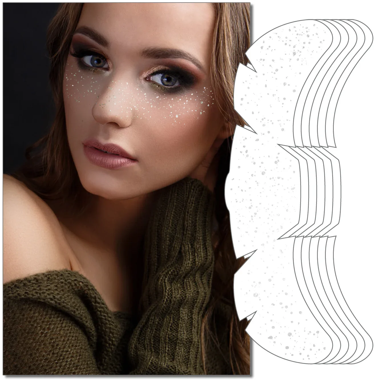 สติกเกอร์รอยสักชั่วคราวลายกระ 6 ชิ้น สีทอง สีเงิน เมทัลลิก สำหรับผู้หญิง สติกเกอร์ติดหน้าแบบกลิตเตอร์ สำหรับงานเทศกาลดนตรี