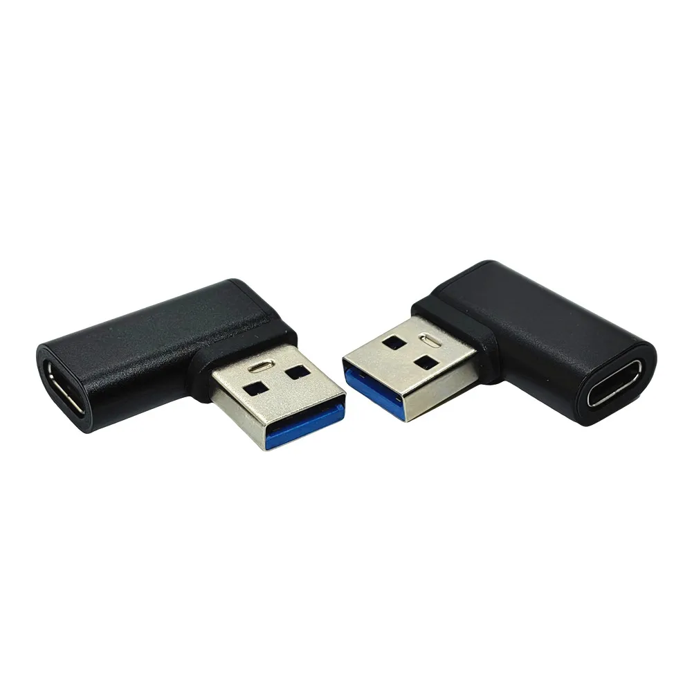 90 Degree USB 3.0 (Type-A) Male to USB 3.1 (Type-C) Adapter Female Connector Converter Right Angle USB C Adaptor