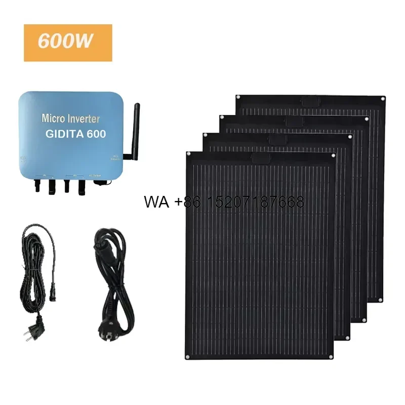 Wmwmnu 600W Solar Balcony Micro On Grid System Soft Solar Module for Balcony Energy Efficient Solar Energy System