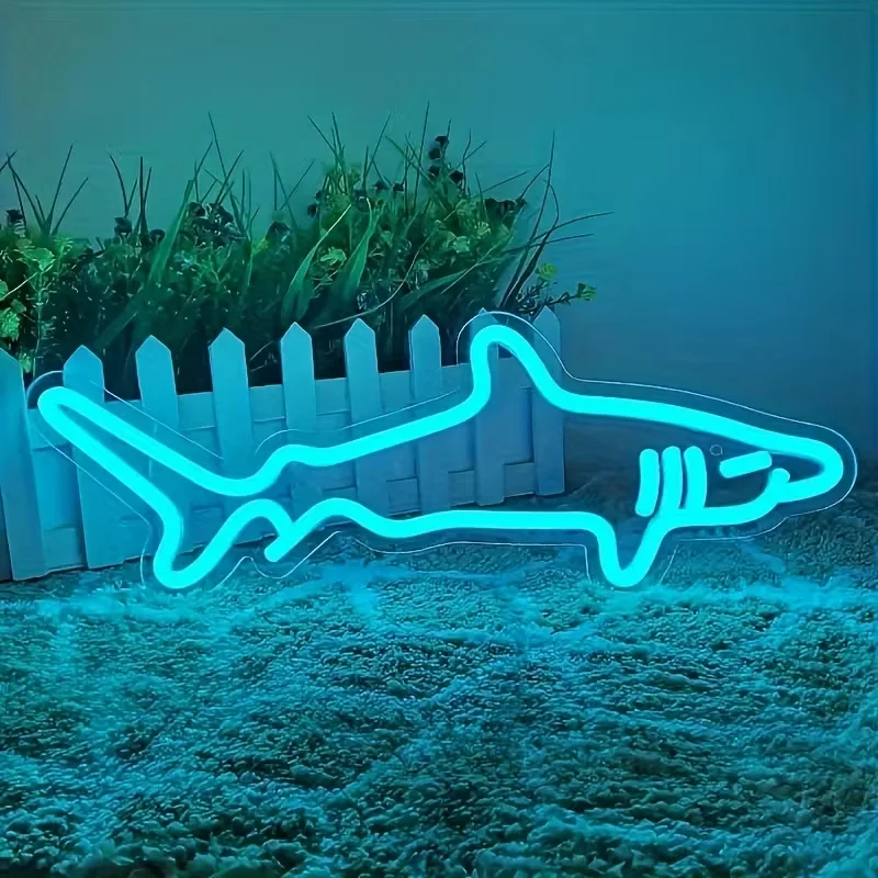 

Shark LED Neon Sign - USB Powered With Switch - Charming Wall Decor For Home, Aquarium, Zoo, Bar, Club, Party