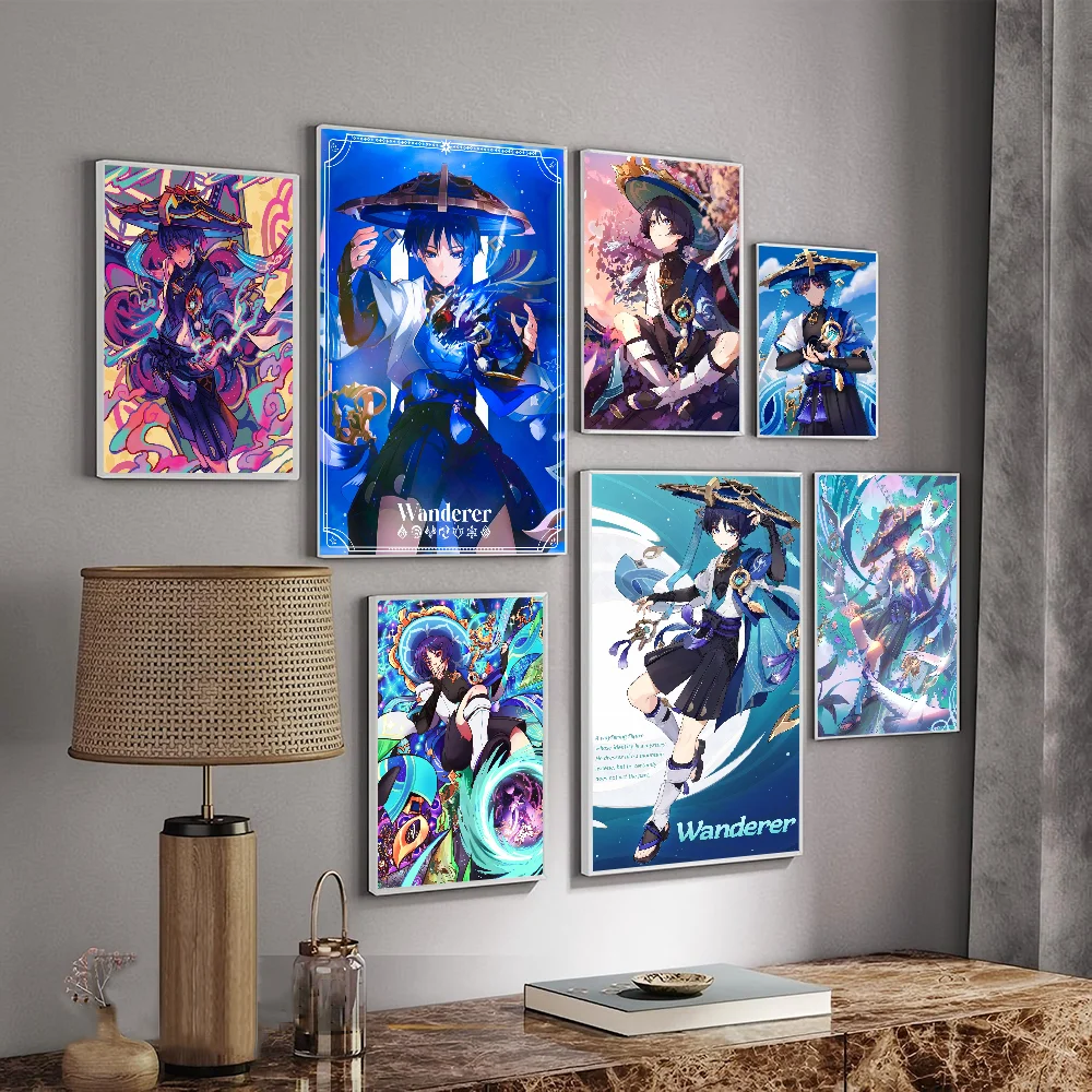 

Genshin Impact Wanderer Whitepaper Poster HD Quality Poster Wall Art Painting Study Room Wall Decor