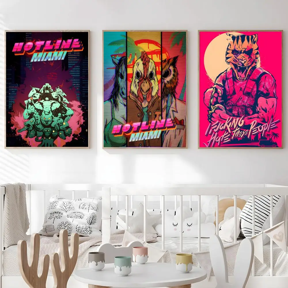 Game Hotline Miami   Print Wall Art Pictures Canvas Painting Living Room Bedroom Home Decor Poster