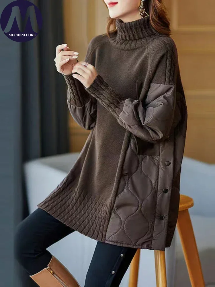 Ladies Sweater Autumn Winter New Casual Long Sleeve Turtleneck Knit Sweaters Tops Korean Fashion Loose Women\'s Sweater Pullovers