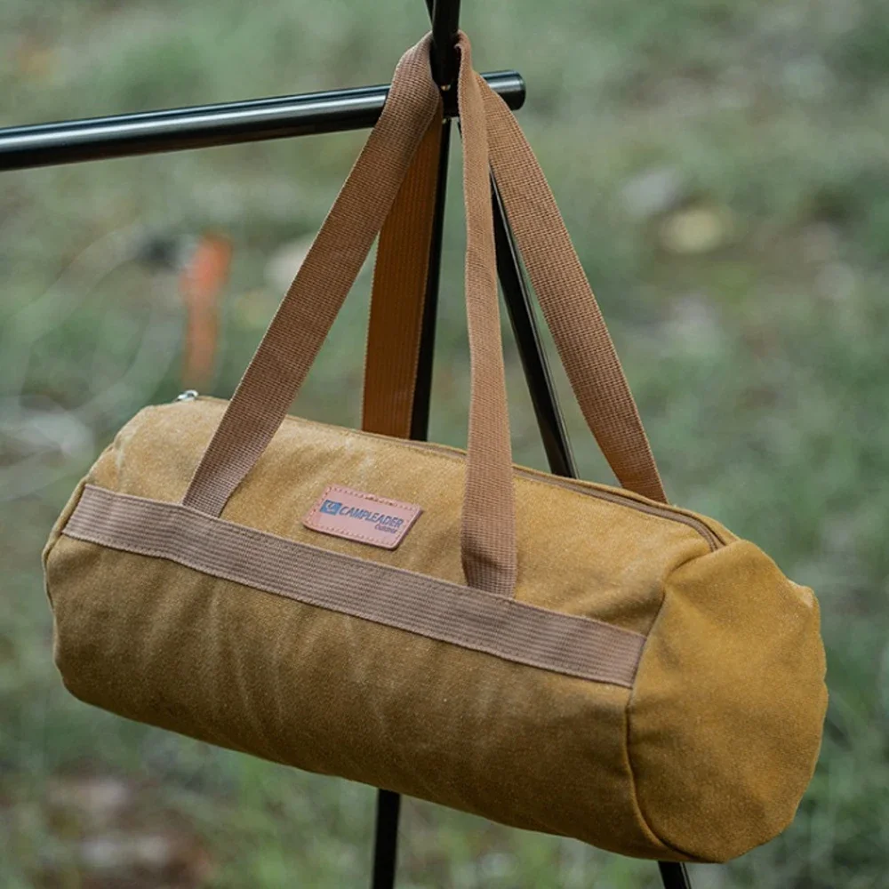 Camping Tools Storage Bag Large Capacity Cylinder Tent Stake Bag Lightweight Tent Peg Ground Nail Holder Bag for Outdoor Camping