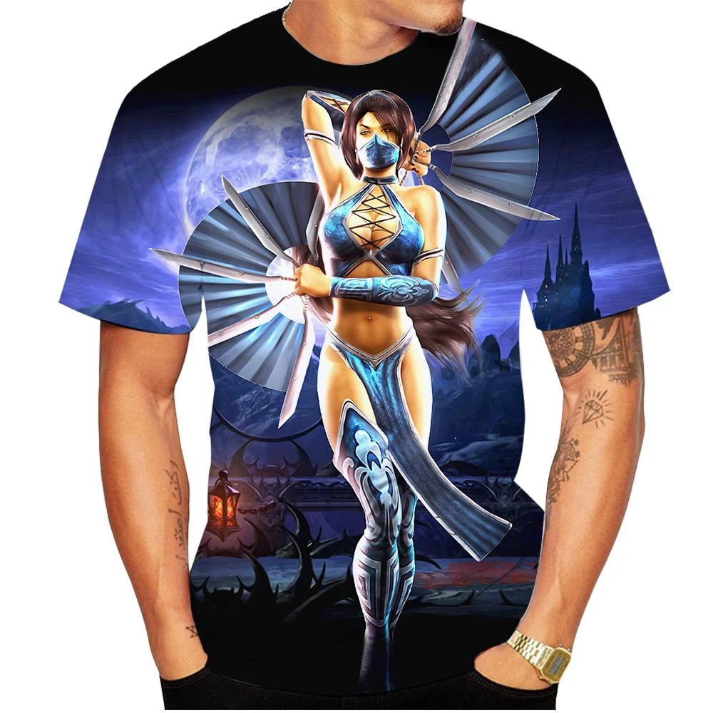 New Summer Hot Sale Mortal Kombat 3D Print Men\'s/women\'s T Shirt Short-sleeved Round Neck Clothing Plus Size 100~6xl Oversize