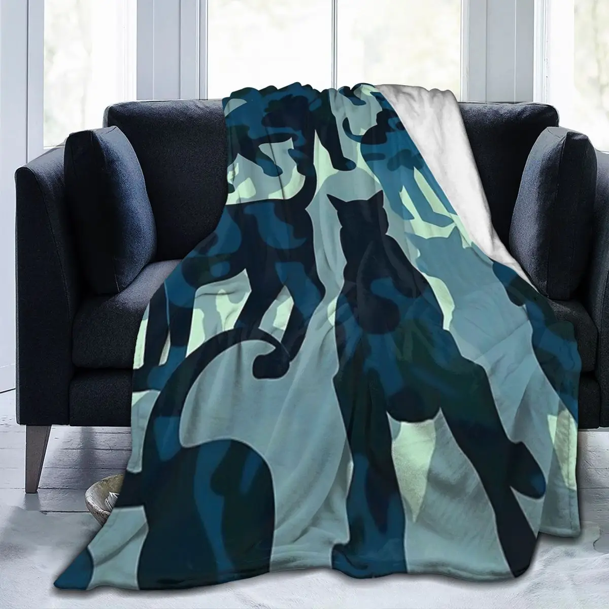 

Армейское камуфляжное одеяло с изображением кошек, флисовое одеяло для дивана, супер мягкое одеяло для дома, спальни, путешествий, покрывало, одеяло