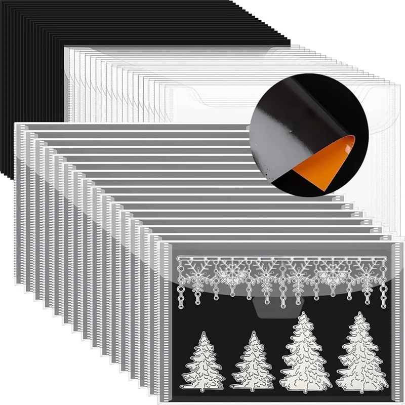 

AD-15 шт. 0,6 мм прочные резиновые магнитные листы и 15 шт. пакеты для хранения штампов, набор для хранения штампов для хранения высечек, сделай сам