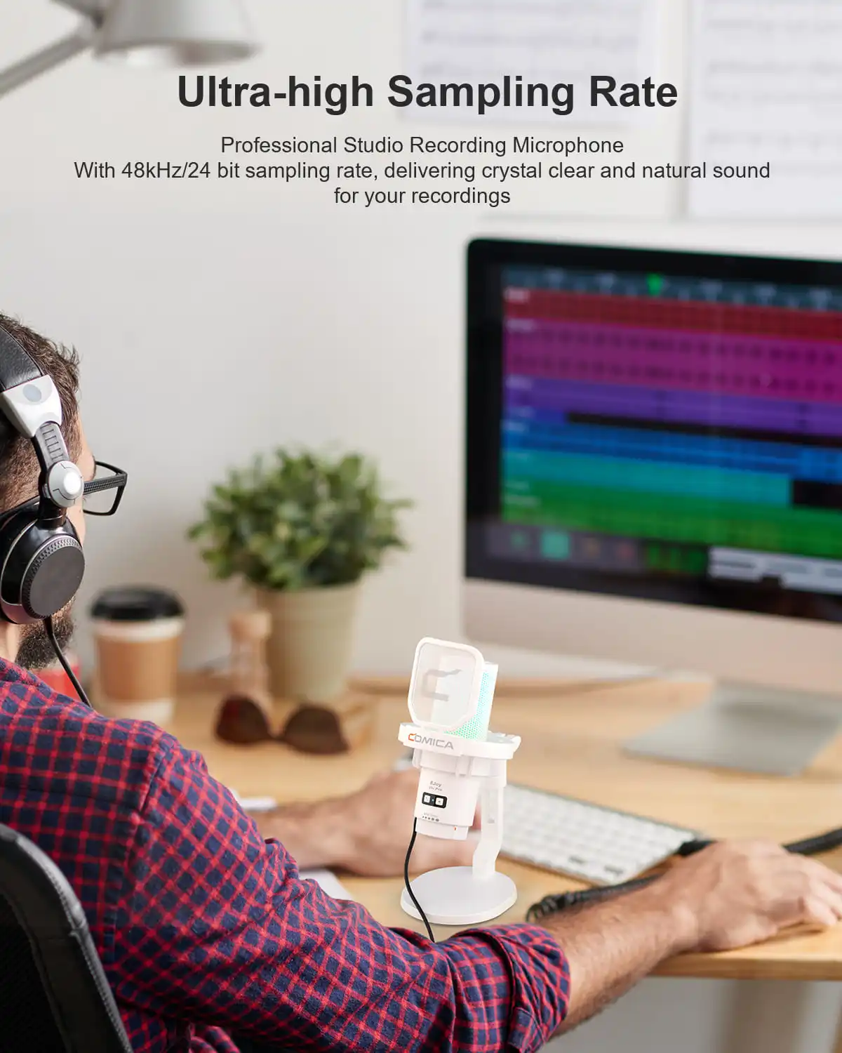 ميكروفون ألعاب Comica Ejoy Uni Pro لاسلكي USB للكمبيوتر الشخصي والهواتف الذكية وميكروفون RGB مكثف PS4/5 مع تقليل الضوضاء #6