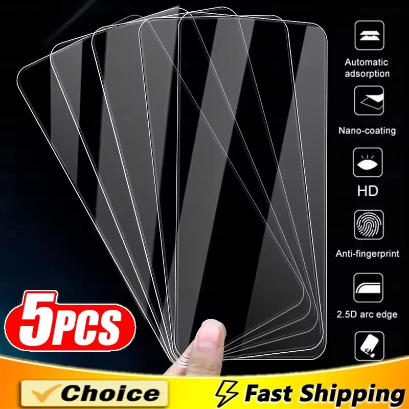 

5Pcs Protective Glass For iPhone 15 14 13 12 11 16 Pro Max Mini Screen Protector For iPhone 16E XR X XS 7 8 Plus Tempered Glass