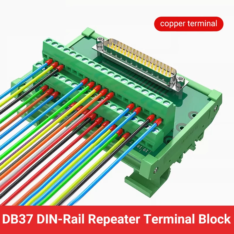 DB37 terminal bloğu rayı 37 pinli lehimsiz adaptör panosu kablolaması DB37 dişi terminal bloğu kablolama modülü ayırıcı