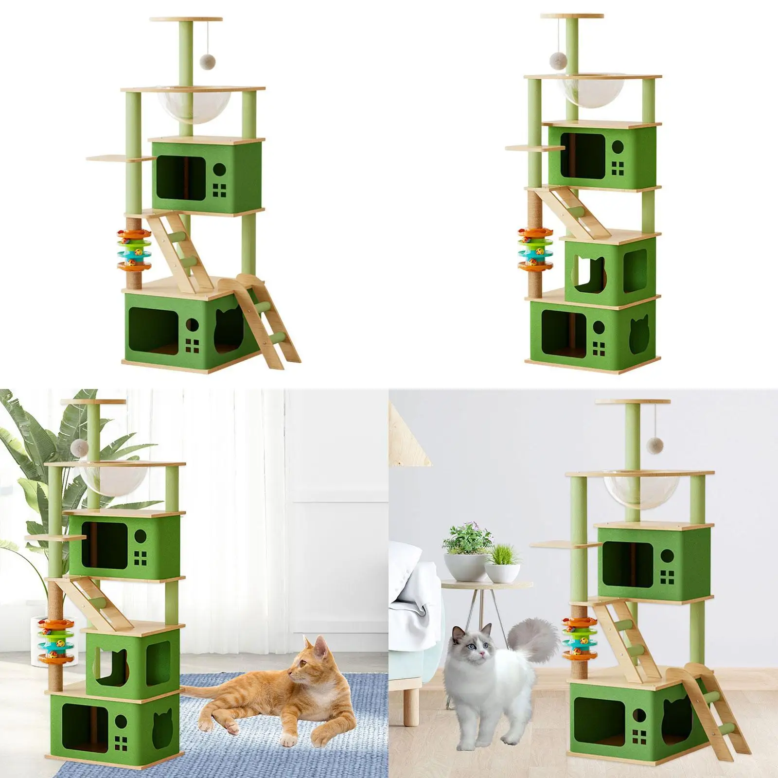 Cat Climbing Tree with Condo Pet Supplies,Activity Center,Multi Tiers,Vertical Cute Cat House Cat Bed Tower for Kitty Kittens