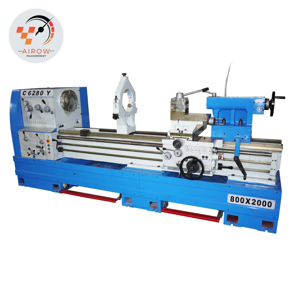Airow C6280Y  China Large Spindle Hole 103mm/130mm Manual Lathe 800mm Desktop Rotary Bed Lathe