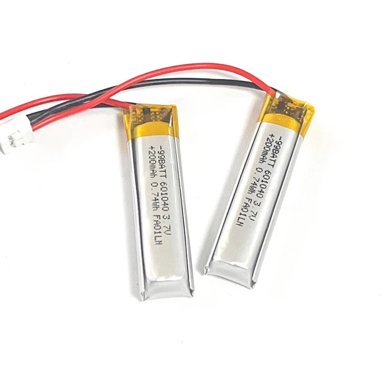 10pcs 3.7V 200mAh 601040 Lithium Polymer Ion Battery Rechargeable for Recording Pen Bluetooth Headset Early Education Machine