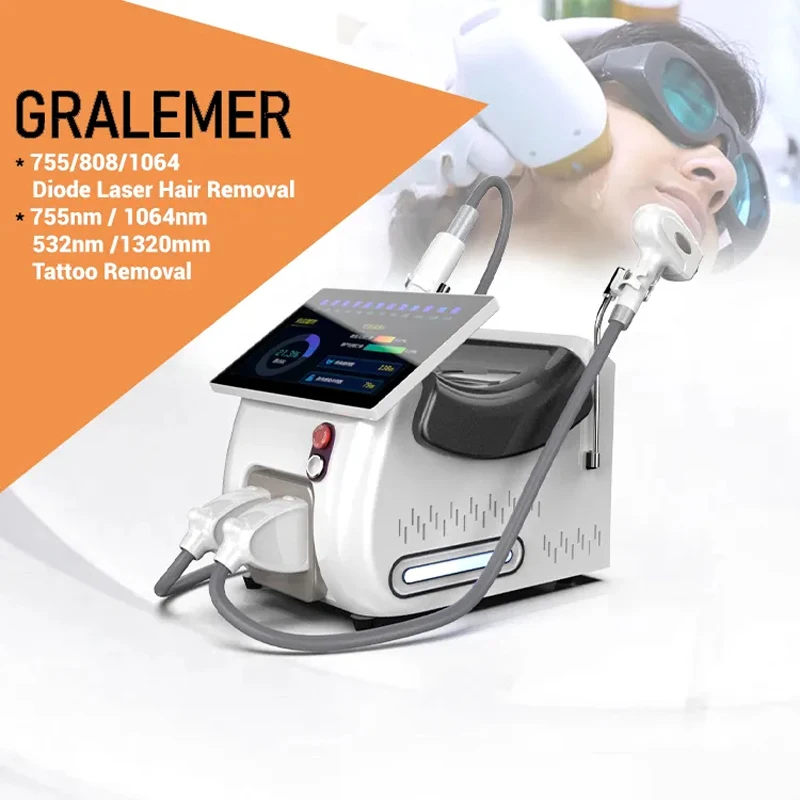 

4000W Soprano Diode Laser Nd YAG 2 in 1 Hair Removal Machine Pigmentation Chloasma Acne Treatment Carbon Peel Beauty Equipment