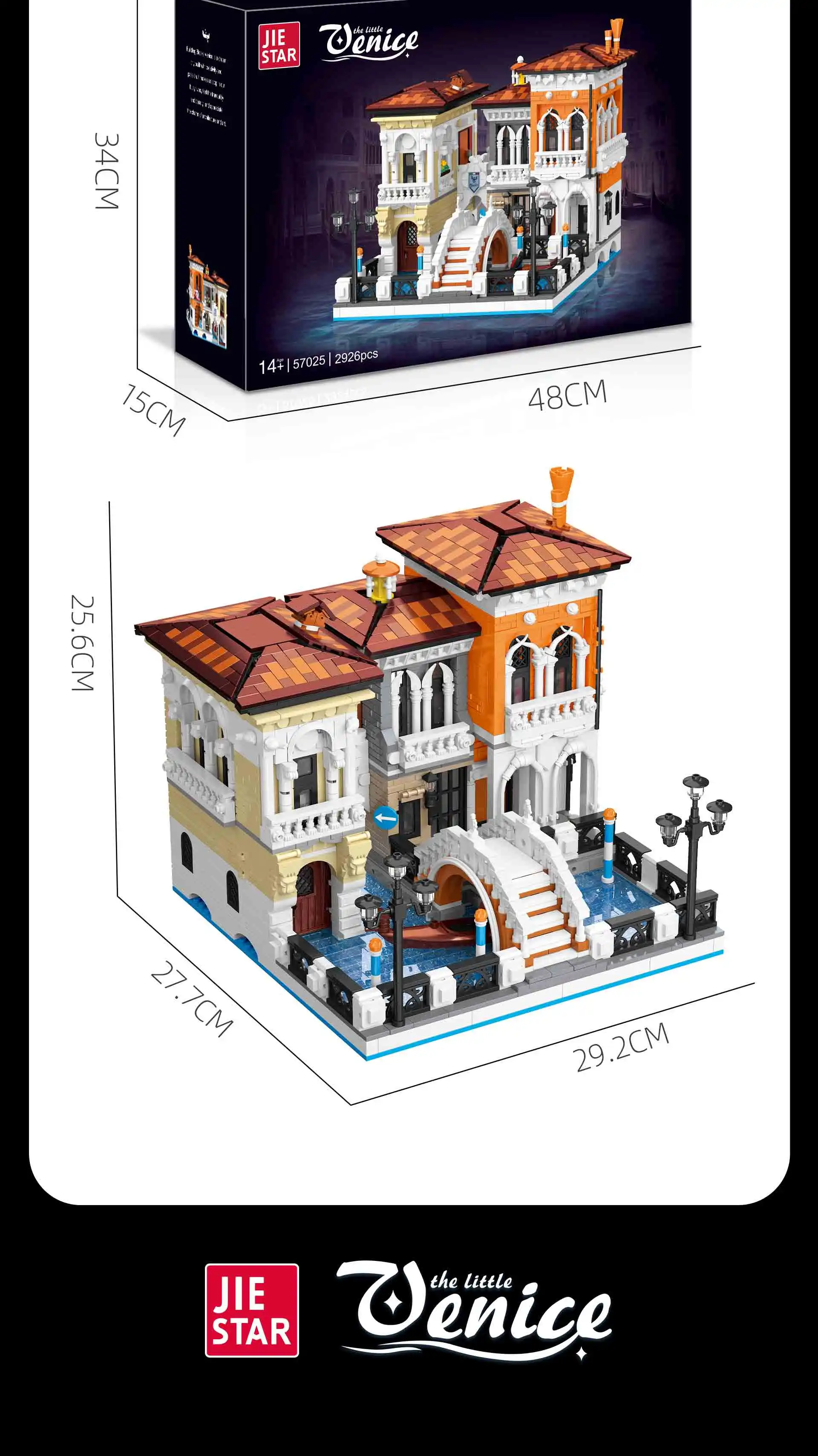Kreative IDEEN 2926-teiliger Venedig-Baukasten Straßenansicht Europäische Architektur Modell Bausteine Spielzeug DIY-Set Erwachsenen-Puzzle Geschenke – Detail 8