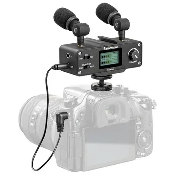 Saramonic CaMixer On-Camera Audio Adapter and Mixer with Dual Microphones for DSLR, Mirrorless and Video Cameras