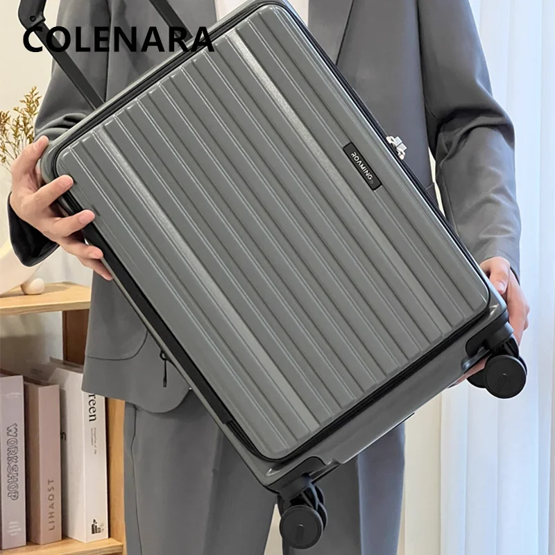 

COLENARA Men's Luggage New Side Opening Boarding Box Expandable Trolley Case 20"24 "26 Inches Password Box Travel Suitcase