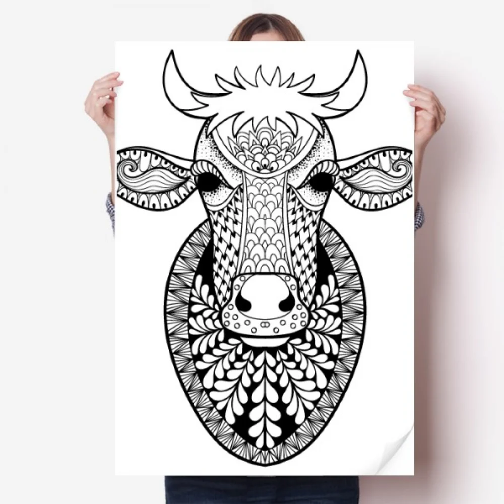 

Animal Big Cow Picture Sticker Decoration Poster Playbill Wallpaper Window Decal
