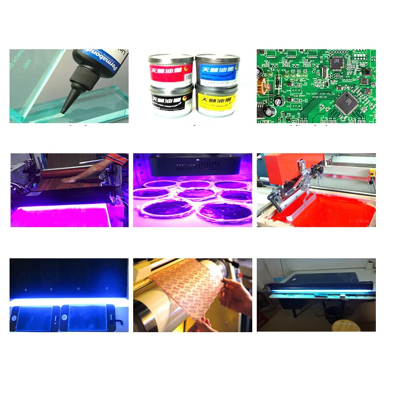 Lámpara LED de curado UV, 1000W, alta potencia, 395nm, 5 segundos, pegamento de estilo, impresión de tinta, aceite verde UV, luz de curado sin sombras