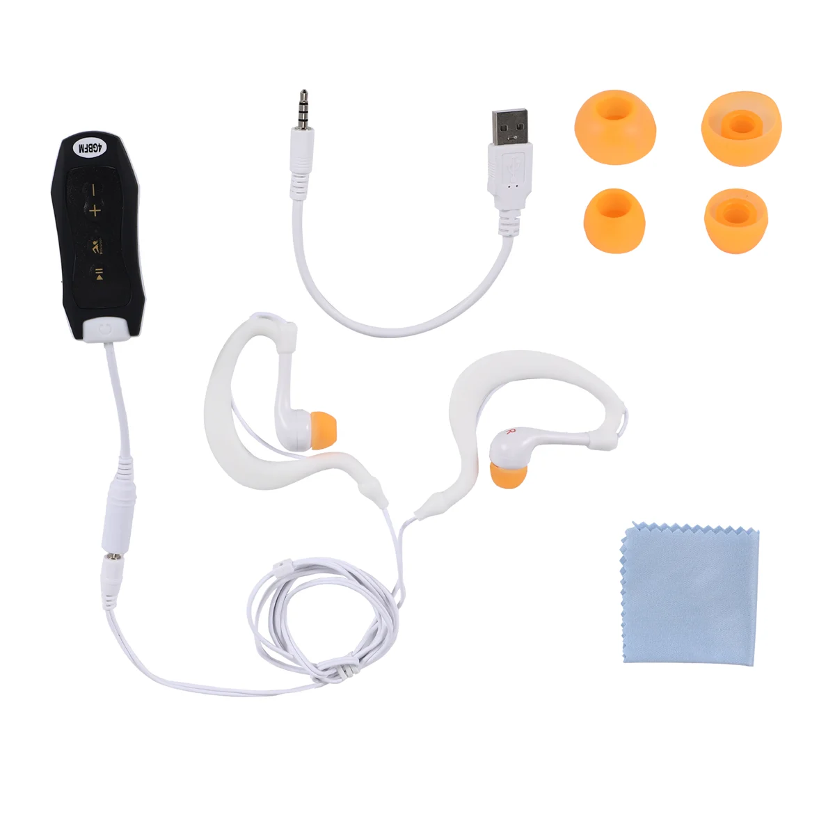 

Reliable-MP3 Music Player with Bluetooth and Underwater Headphones for Swimming Laps Watersports Short Cord 4GB-Black
