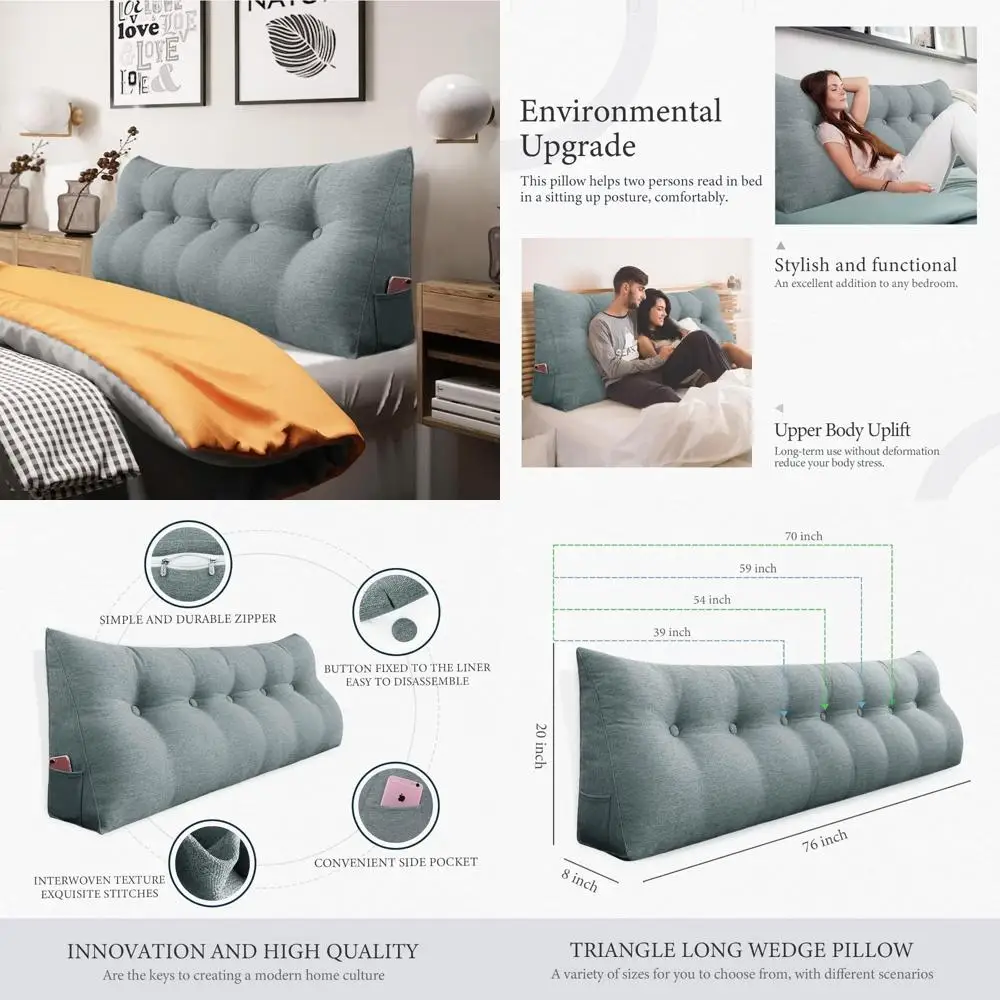 

Подушка для кушетки размера «queen-size» — большая подушка для поддержки чтения для комфорта спины и сидения в постели