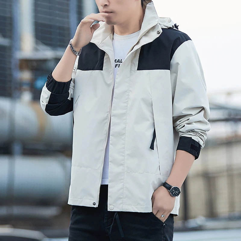 

Men's Casual Windbreaker Jackets Mens Outdoor Mountain Climbing Hooded Jacket Fashion Man Waterproof Winter Warm Coat Clothing