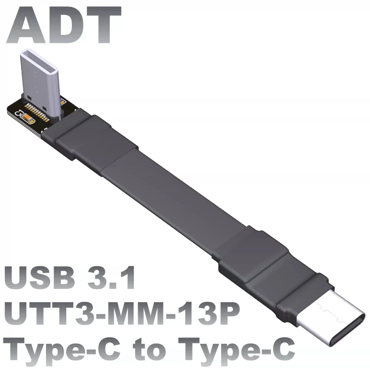 10G/bps FFC 13P Type-C USB 3.1 Short Ribbon Cable Fold 90 USB C FPV Slim Flat Soft FPC Charge Brushless Handheld Gimbal Monitor