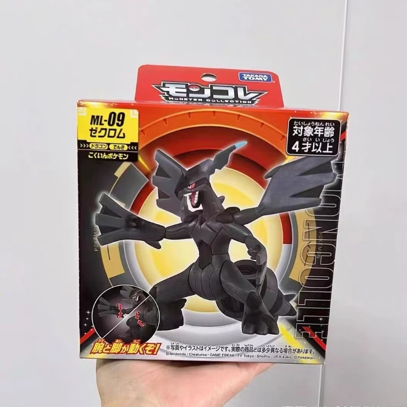 En stock, Takara Tomy Tomica Pokemon Pocket Monster Collection MonColle ML-09 Zekrom, figura de resina de anime, juguete, adorno de escritorio, regalo