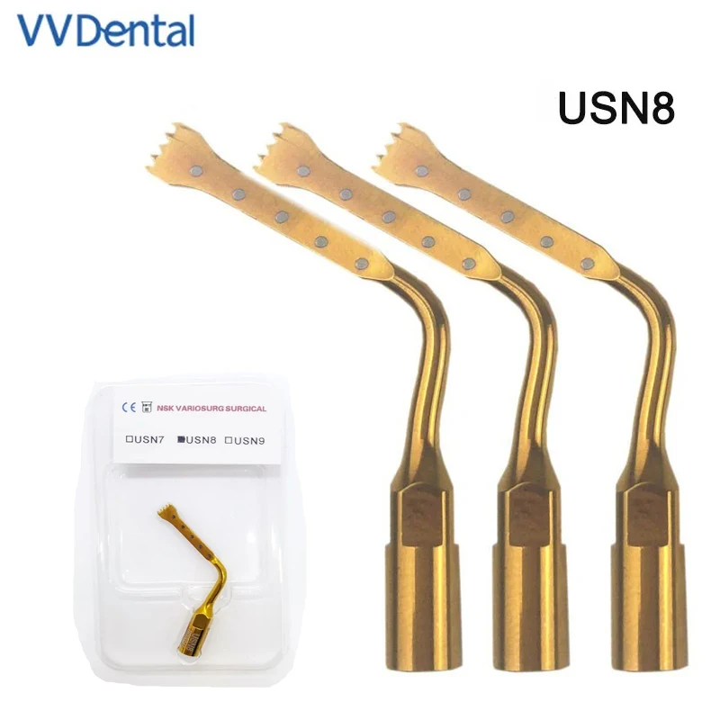 VVDental Dental Bone Surgery Tip Fit NSK Dental Piezo Surgery Tips for Bone Cutting USN8 Piezo Surgery Tips Dentisty Accessories