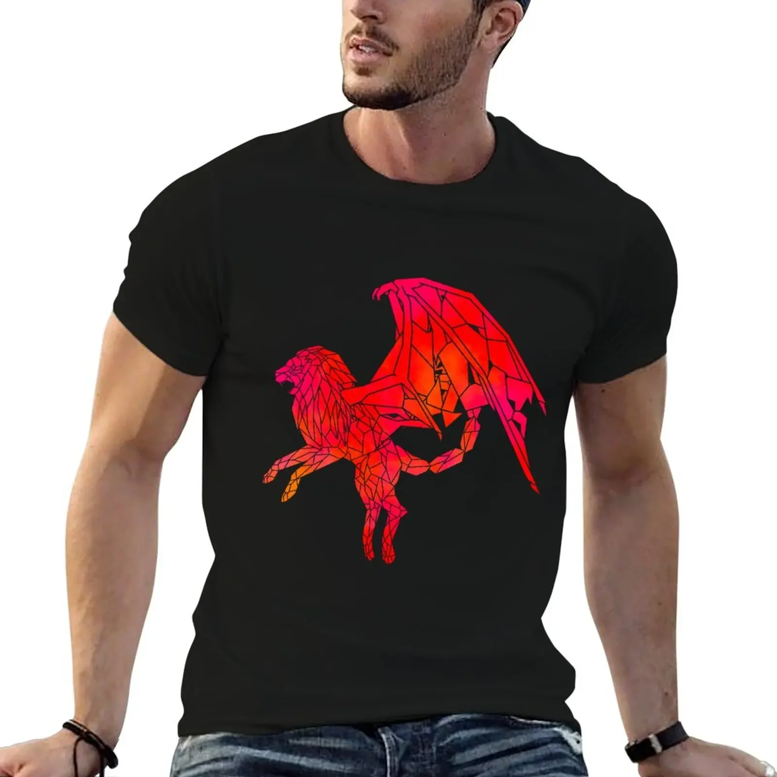 Geometric Manticore T-Shirt oversized graphic tee basketball graphic tees essential t shirt graphic shirts men clothings