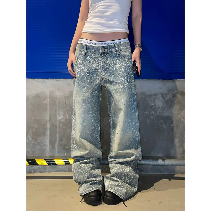 

ZHIZOU Women Y2k Jeans Harajuku Denim Trousers Aesthetic Streetwear Y2k Jean Pants Vintage Japanese 2000s Style Trashy Clothes