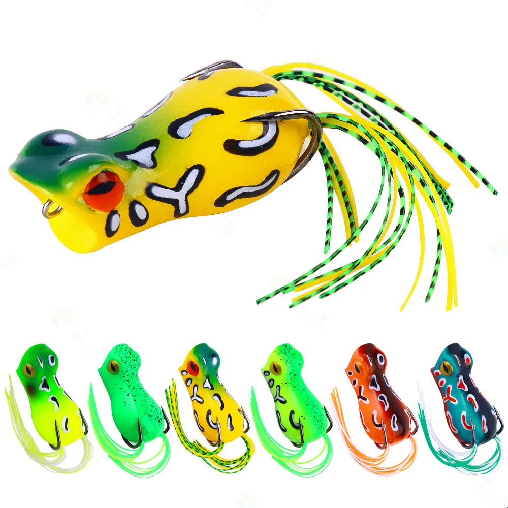 1PC Soft Ray Frog Fishing Lures 5cm 12g Hooks Isca Artificial Popper Wobbler Baits Pesca Fishing Tackle