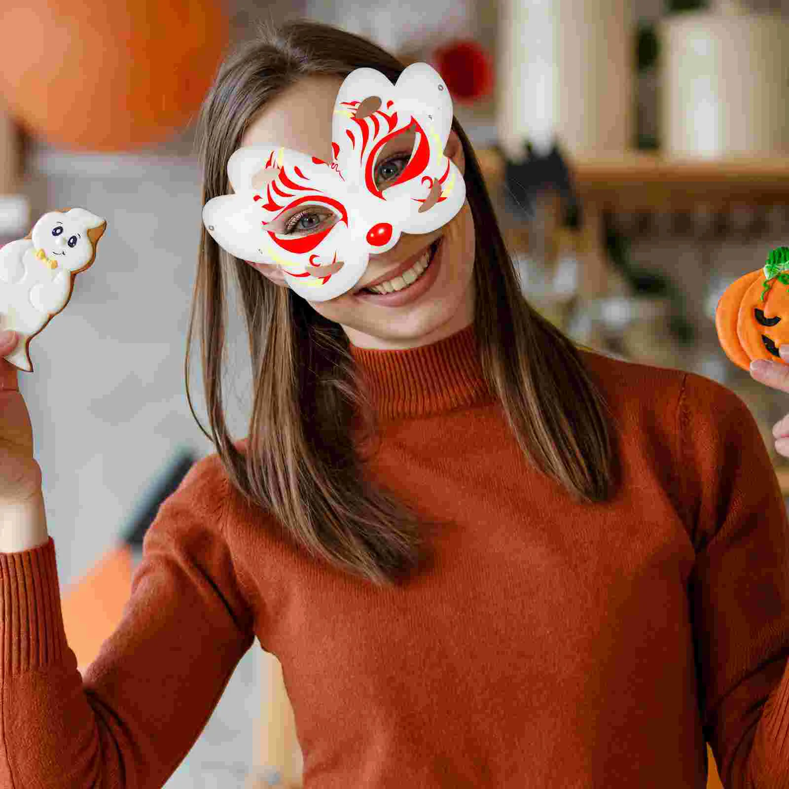 20 Stück gewöhnliche Kuchenpapier-Mache-Masken, Stücke, Mann und Frau, Halloween-Dekoration, DIY, Maskerade, Schmetterling, Cosplay, Zellstoff für