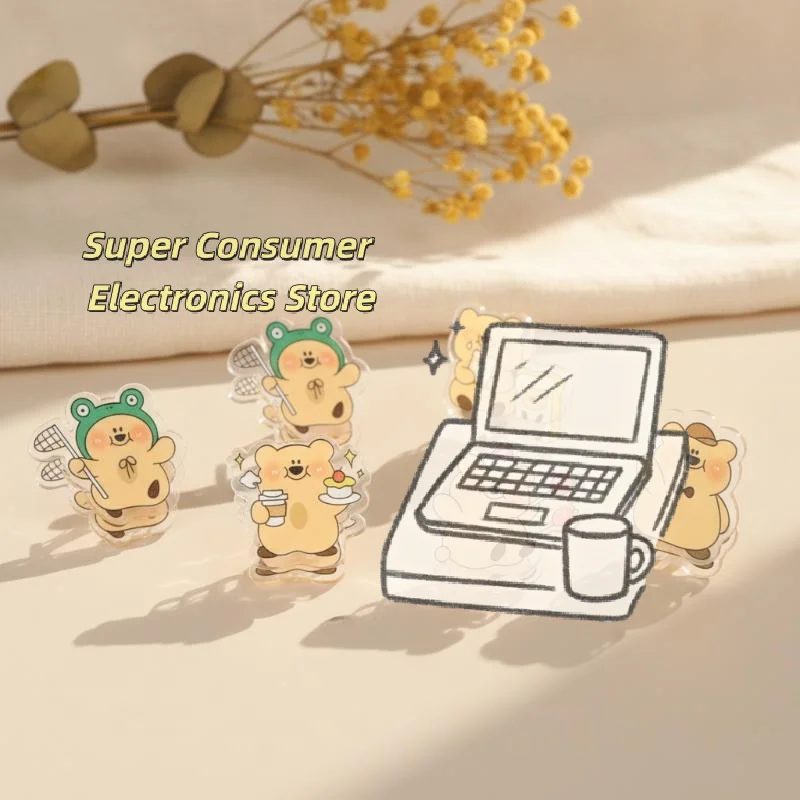 6Pcs Cartoon Bear Clips Portable Cute Animal Decorative Clips Multifunctional Snack Sealing Bookmark Clips for Travel Home