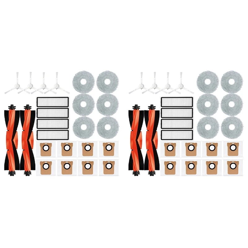 

M14K-48PCS Запасные части для робота-пылесоса Xiaomi X20 +/X20 Plus Основная боковая щетка для пылесоса Hepa-фильтр Швабра Тканевый мешок для пыли