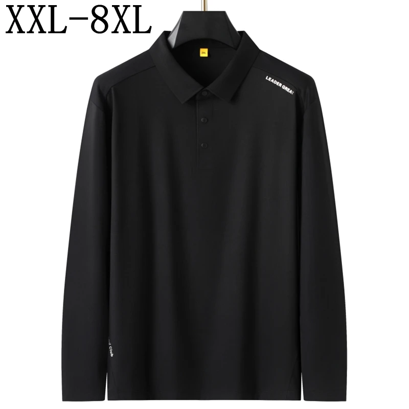 

8XL 7XL 6XL 2025 Новая осенняя элитная роскошная рубашка-поло Мужские свободные мужские рубашки с лацканами Повседневная мужская одежда Модные поло Homme