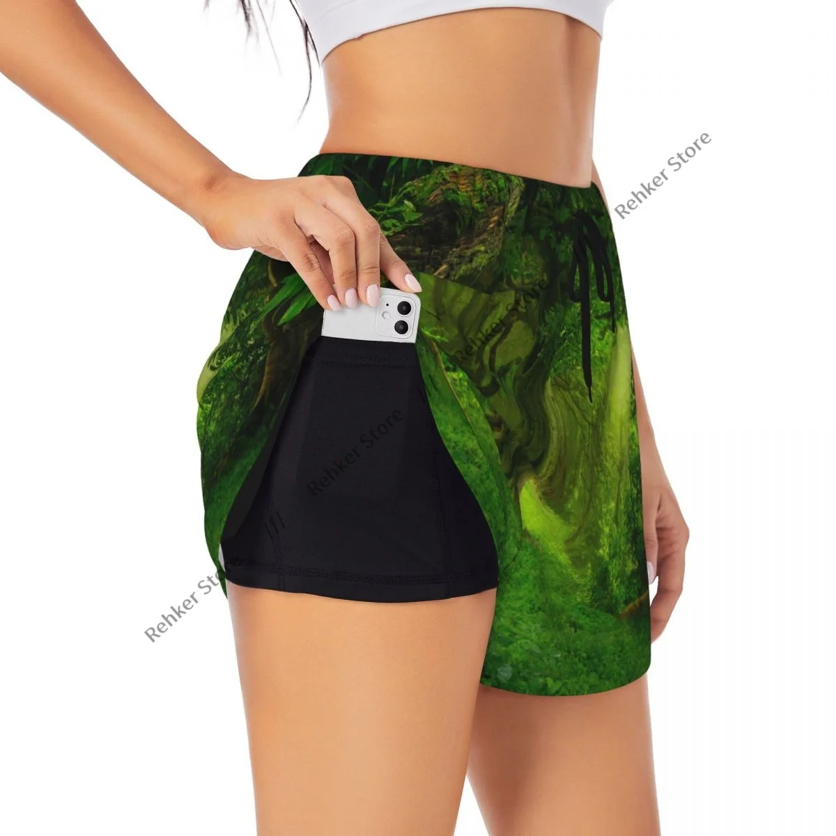 Women Yoga Shorts Tree Scenery Forest Landscape Workout Shorts Fitness quick-dry Ladies Yoga Gym Running Short Pants Sportswear