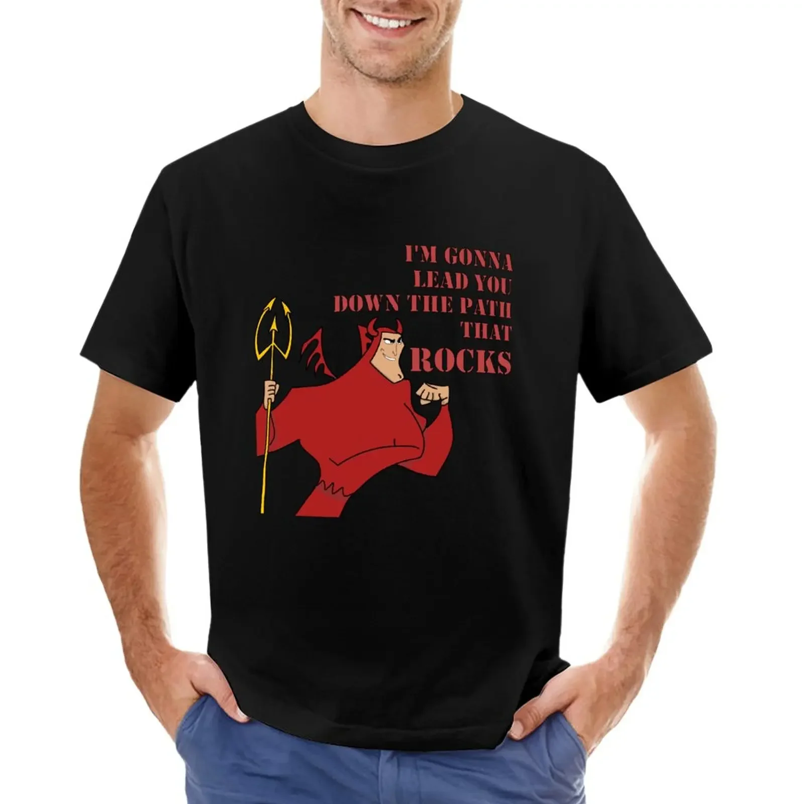 Kawaii clothes Aesthetic clothing men clothes Kronk Devil - Emperors New Groove - Lead You Down The Path That Rocks T-Shirt tee