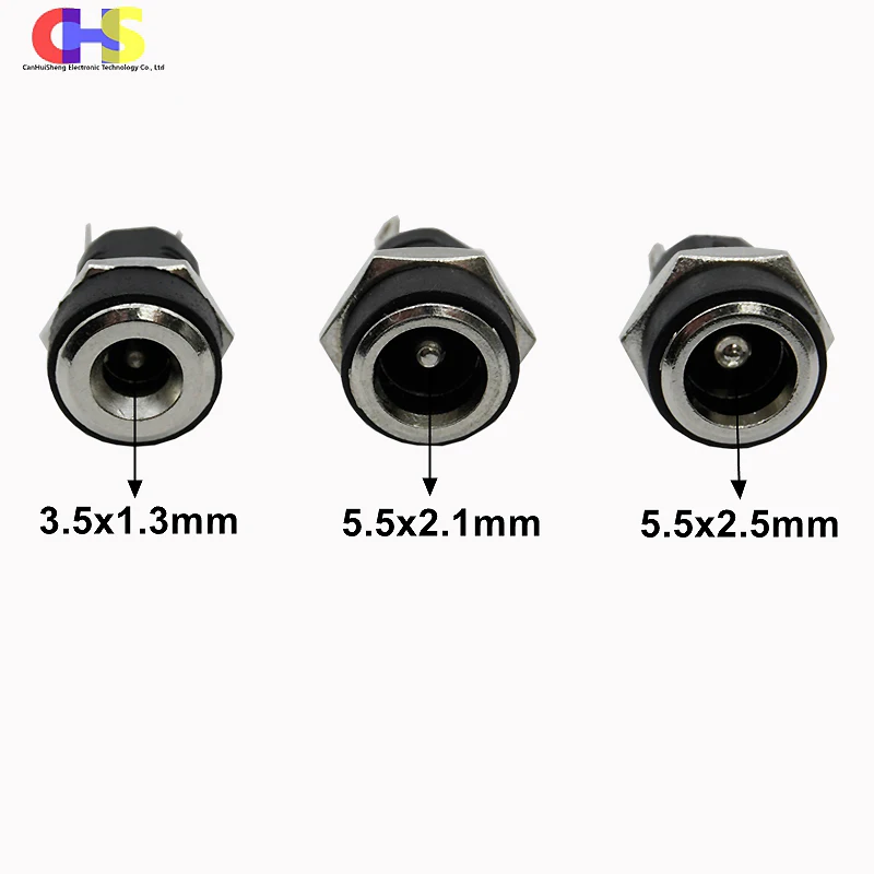 10PCS DC-022B 3A 12v for DC Power Supply Jack Socket Female Panel Mount Connector 5.5 mm x 2.1mm 5.5 mm x 2.5mm DC022B Connector