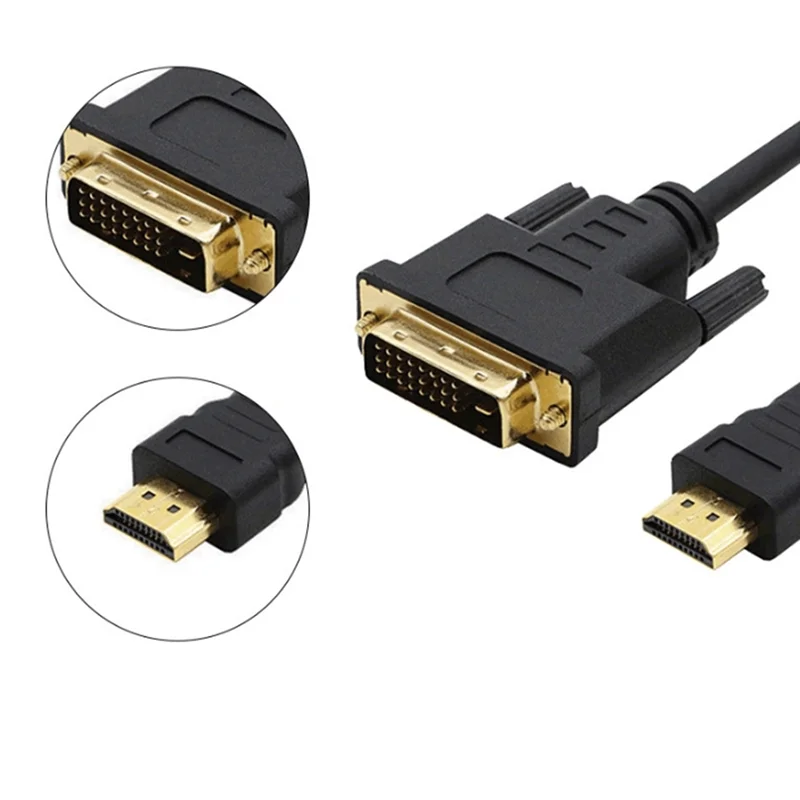 HDMI-Compatible Male to 24+1 DVI-D Male Adapter for Xbox HDTV DVD LCD HDMI-Compatible to DVI Cable Bi-direction Converter Cable