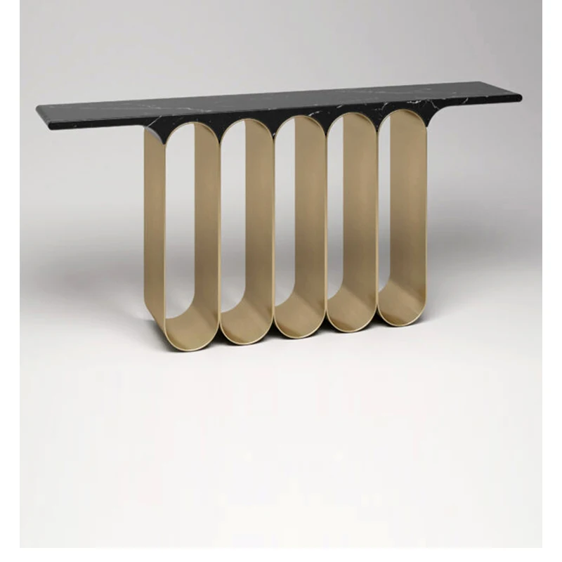 

Industrial Style Stainless Steel Altar Table Modern Hallway Tables Black Color Console Table for Living Room