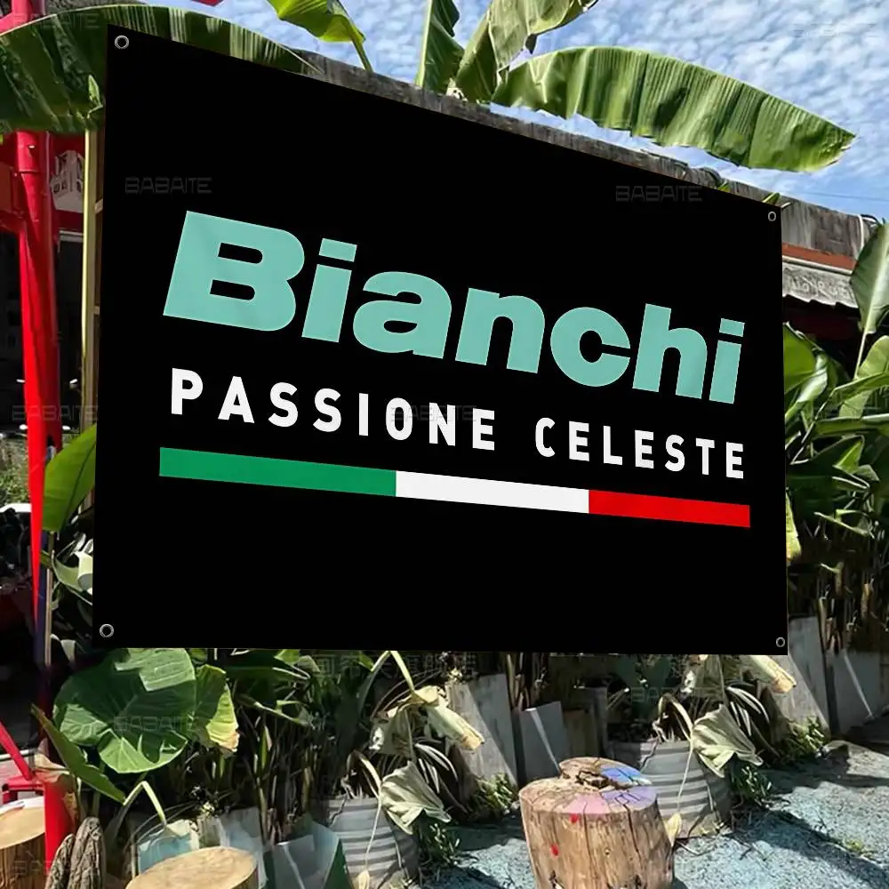 B-Bianchi Bike Banner Art Printing Japanese Wall Flag Anime Wall Hanging Home Decor