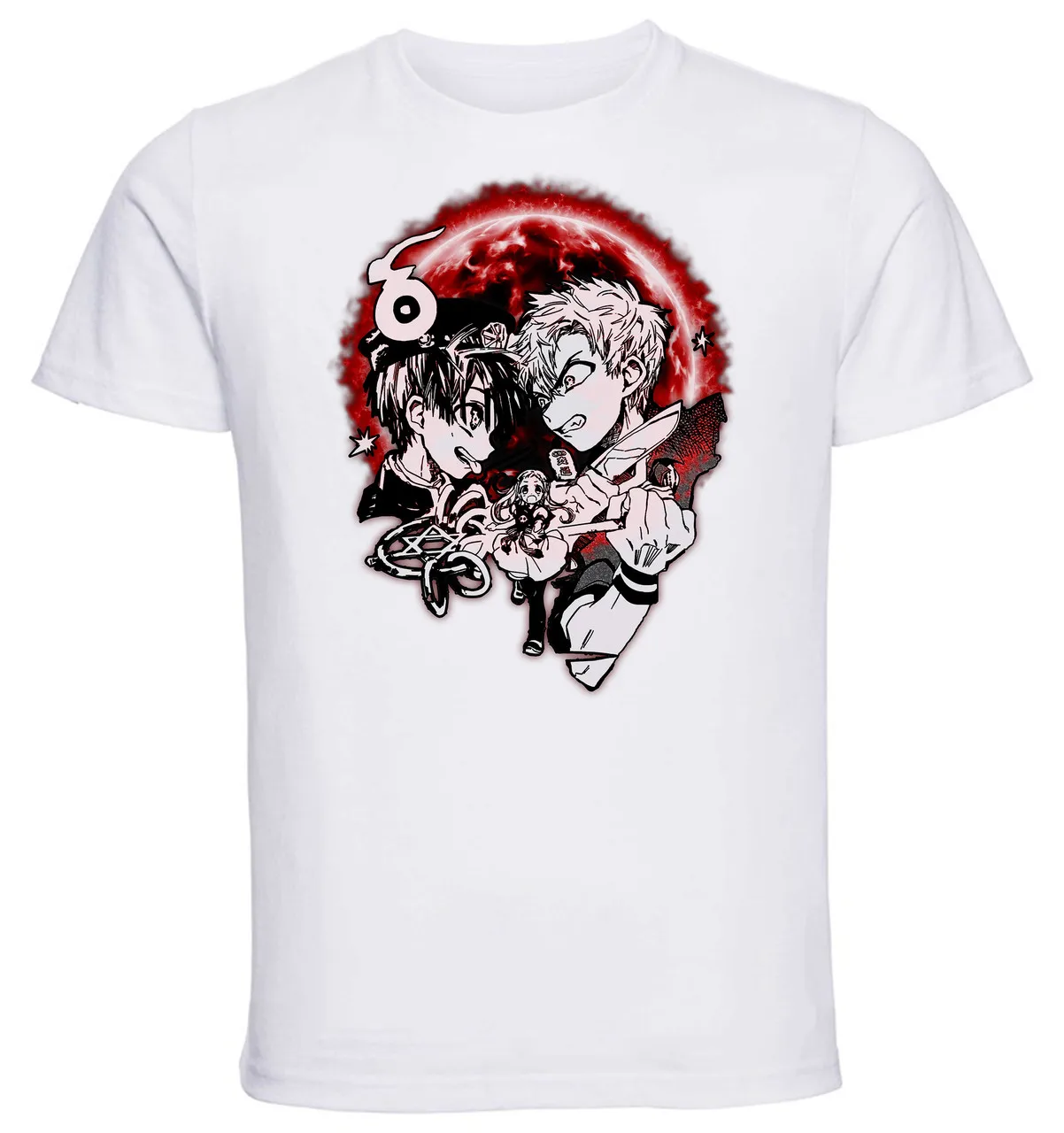 T-Shirt Unisex White - Toilet Bound Hanako Kun - Red Sun Characters